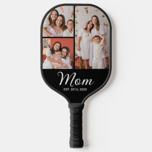 Mum Established Modern Bold Script Black 3 Photo  Pickleball Paddle