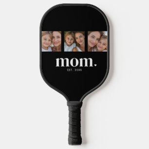 Mum Established Modern Minimal Black 3 Photo Pickleball Paddle