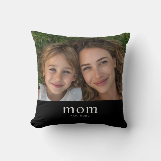 Mum Established Modern Minimal Photo Cushion (Front)