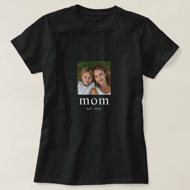 Mum Established Modern Photo  T-Shirt (Design Front)