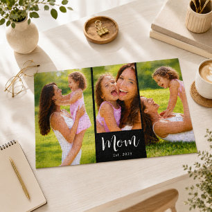 Mum Established Modern Script 3 Photo Jigsaw Puzzle