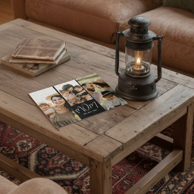 Mum Established Modern Script 3 Photo Jigsaw Puzzle (Creator Uploaded)