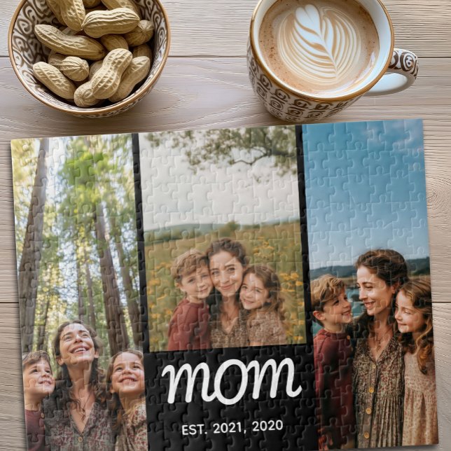 Mum Established Modern Script 3 Photo Jigsaw Puzzle (Creator Uploaded)