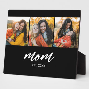 Mum Established Modern Script 3 Photo Plaque