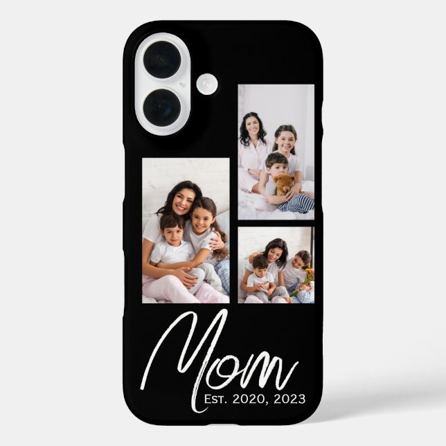 Mum Established Modern Script Black 3 Photo Case (Back)