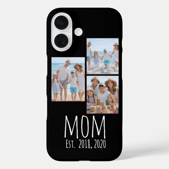 Mum Established Modern Script Black 3 Photo  Case-Mate iPhone Case (Back)