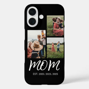 Mum Established Modern Script Black 3 Photo iPhone 16 Case