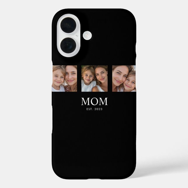 Mum Established Modern Script Black 3 Photo Case-Mate iPhone Case (Back)