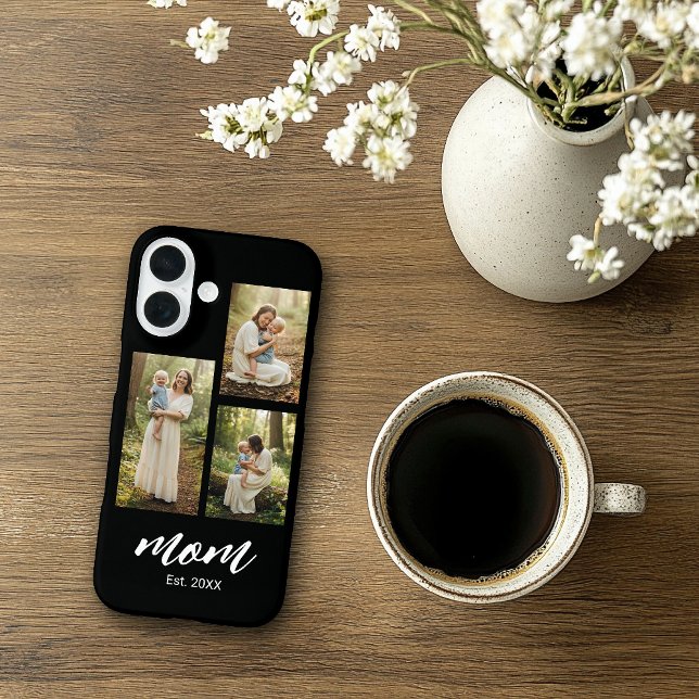Mum Established Modern Script Black 3 Photo Case-Mate iPhone Case (Creator Uploaded)