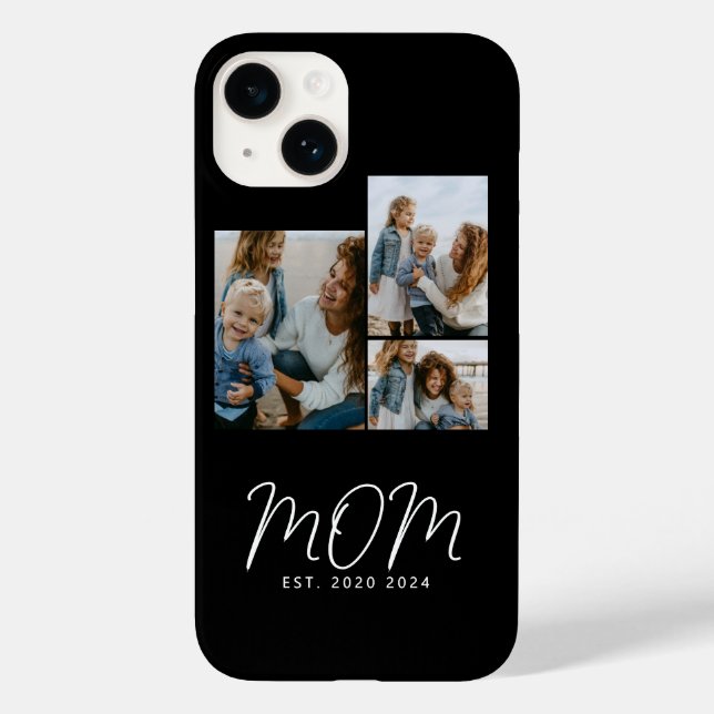 Mum Established Modern Script Black 3 Photo Case-Mate iPhone Case (Back)