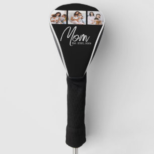 Mum Established Modern Script Black 3 Photo Golf Head Cover
