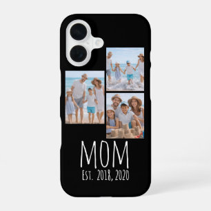 Mum Established Modern Script Black 3 Photo iPhone 16 Case