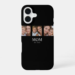 Mum Established Modern Script Black 3 Photo iPhone 16 Case