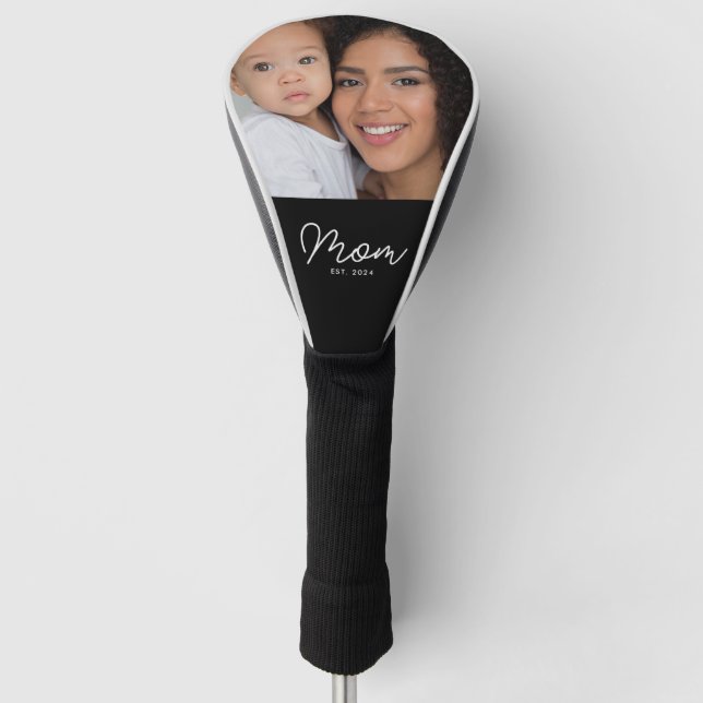 Mum Established Modern Script Photo Golf Head Cover (Front)