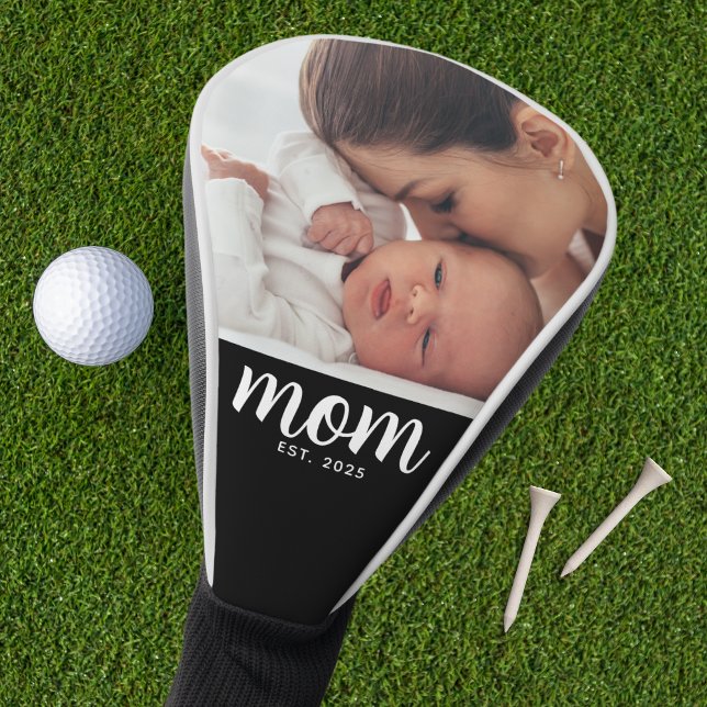 Mum Established Modern Script Photo Golf Head Cover (Creator Uploaded)