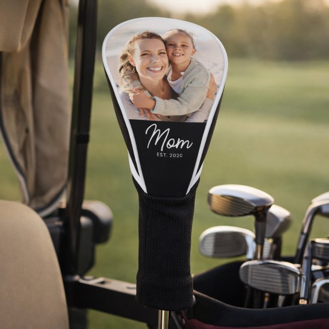 Mum Established Modern Script Photo Golf Head Cover (Creator Uploaded)