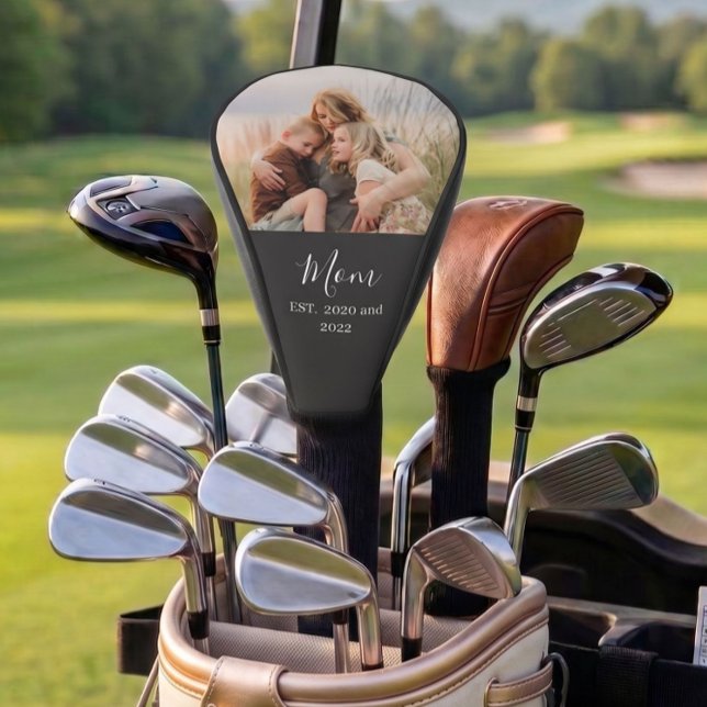 Mum Established Modern Script Photo Golf Head Cover (Creator Uploaded)