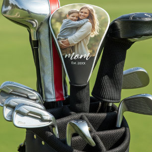 Mum Established Modern Script Photo Golf Head Cover