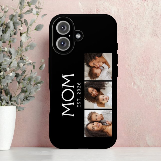 Mum Established Modern Typography Black 3 Photo Case-Mate iPhone Case (Creator Uploaded)
