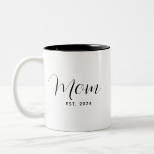 Mum Established Modern Typography Mothers Day Two-Tone Coffee Mug