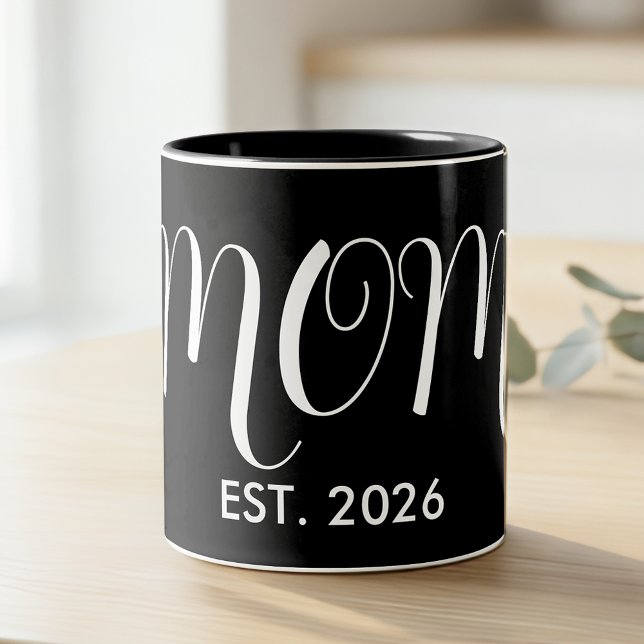 Mum Established New Mum Big Script Two-Tone Coffee Mug (Creator Uploaded)