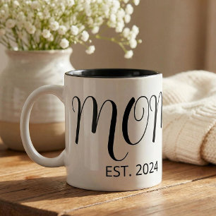 Mum Established New Mum Big Script Two-Tone Coffee Mug
