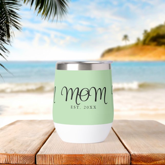 Mum Established New Mum Gift Black Script (Beach)