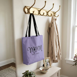Mum Established New Mum Gift Black Script Tote Bag