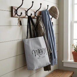 Mum Established New Mum Gift Black Script Tote Bag