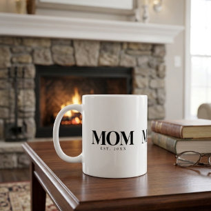Mum Established New Mum Gift Black Typography Coffee Mug