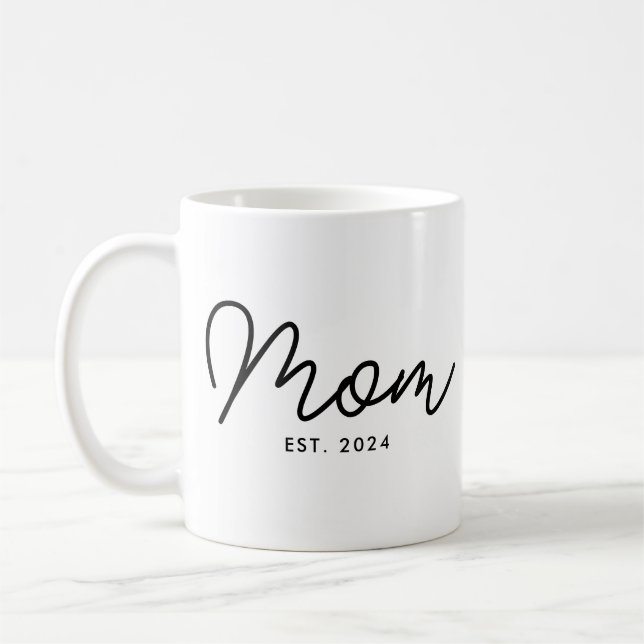 Mum Established New Mum Gift Coffee Mug (Left)