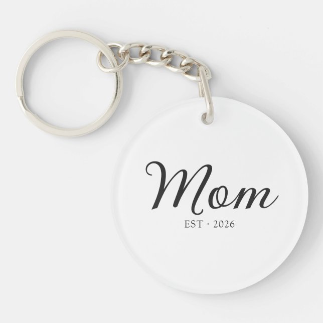 Mum Established New Mum Gift Key Ring (Front)