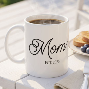 Mum Established New Mum Gift Minimalist Coffee Mug
