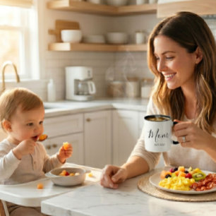 Mum Established New Mum Gift Minimalist Two-Tone Coffee Mug