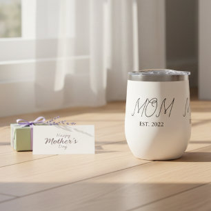 Mum Established New Mum Gift Thermal Wine Tumbler