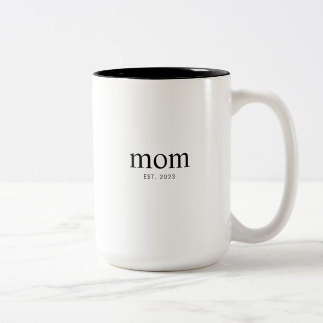 Mum Established New Mum Gift Two-Tone Coffee Mug (Right)
