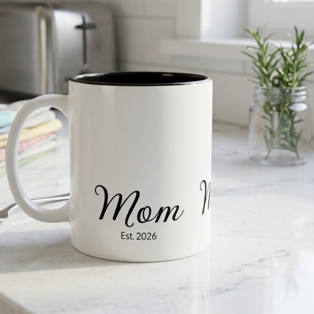 Mum Established New Mum Gift Two-Tone Coffee Mug (Creator Uploaded)
