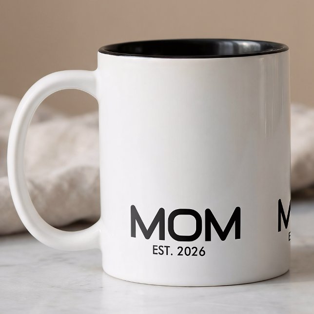Mum Established New Mum Gift  Two-Tone Coffee Mug (Creator Uploaded)