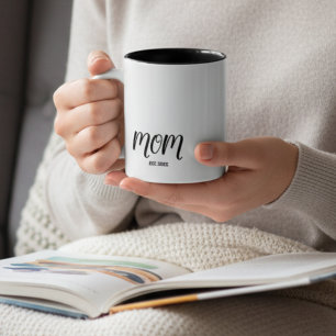Mum Established New Mum Gift Two-Tone Coffee Mug