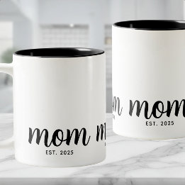 Mum Established New Mum Gift Two-Tone Coffee Mug