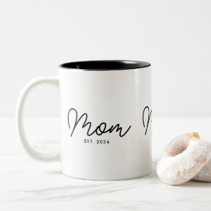 Mum Established New Mum Gift Two-Tone Coffee Mug