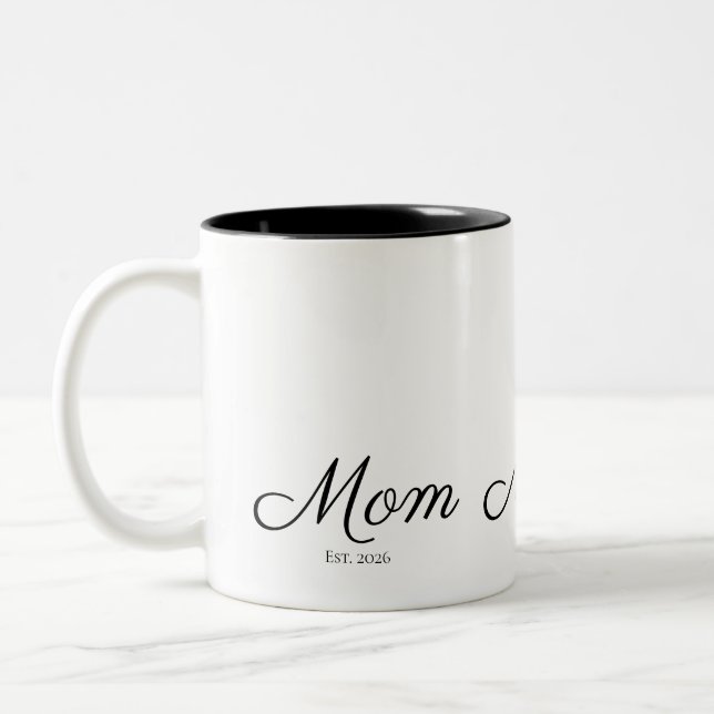Mum Established New Mum Gift Two-Tone Coffee Mug (Left)