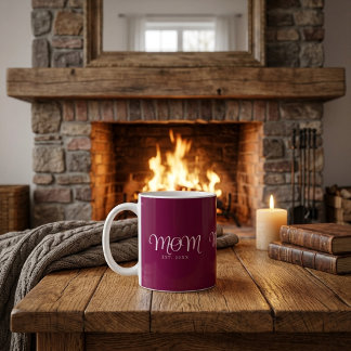 Mum Established New Mum Gift White Script Coffee Mug