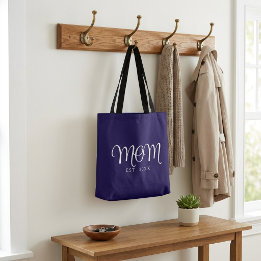 Mum Established New Mum Gift White Script Tote Bag