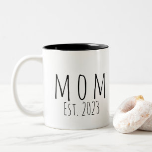 Mum Established New Mum Gift White Two-Tone Coffee Mug