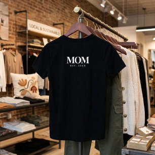 Mum Established New Mum Gift White Typography T-Shirt