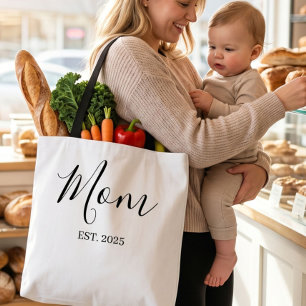 Mum Established New Mum Minimalist Gift Tote Bag