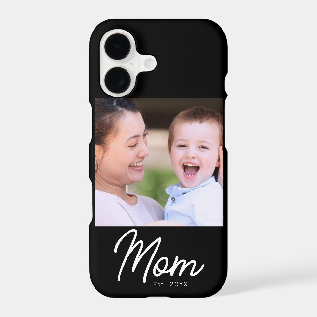 Mum Established Photo Black Script Minimal Elegant (Back)