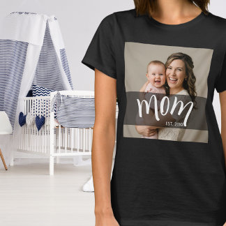 Mum Established Photo Gift for New Mama T-Shirt