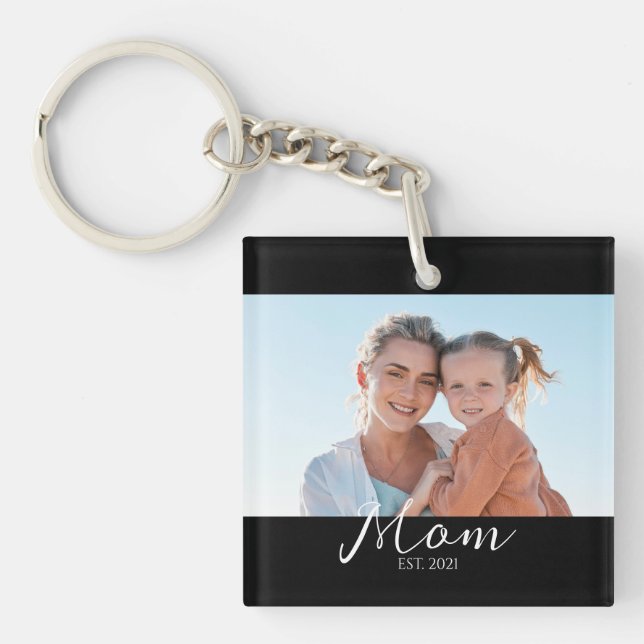 Mum Established Photo Gift Key Ring (Front)